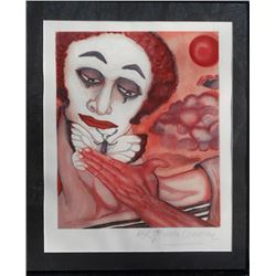 Marcel Marceau, Self Portrait with Butterfly, Lithograph