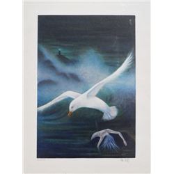Kim Novak, The Gull, Franklin Mint Celebrity Art, Offset Lithograph