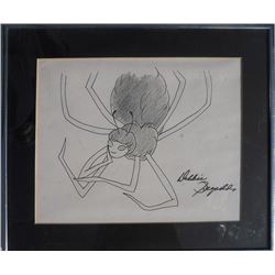 Debbie Reynolds, Charlotte from Charlotte's Web, Ink and Charcoal Drawing