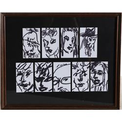 Barnaby Ruhe, Nine Portrait Drawings, Marker Drawings