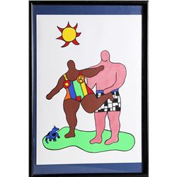 Niki de Saint Phalle, Les Baigneuses Black Nana and Pink Man, Silkscreen