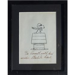 Charles Schulz, Snoopy Flying Ace, Offset Print, autographed