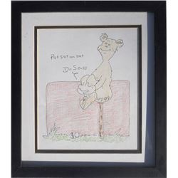 Dr. Seuss, Pat Sat on Bat, Crayon and Ink Drawing