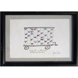 Artie Shaw, Design for a Traveling Twittering Machine, Offset Lithograph