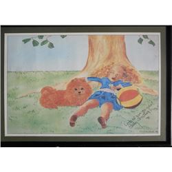 Sally Struthers, Self Portrait as Child with Chow Dog, Offset Lithograph