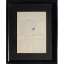 Jessica Tandy, Self Portrait, Ink Drawing