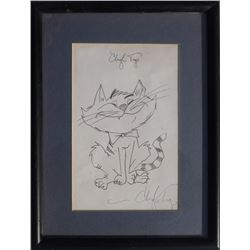 Cheryl Tiegs, Cat, Marker Drawing