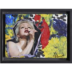 Cyndi Lauper, Acrylic and Collage Painting