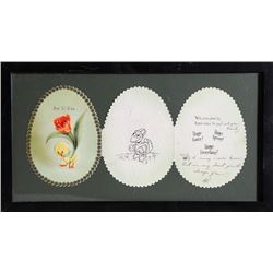Happy Easter Duck, Greeting Card with Drawing Al likely Serial Killer