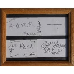 Various Celebrities, Symbols of the Stars Doodles, Set of Autographs on Business Cards