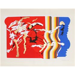 M. Debashis, Abstract Girl on Beach, Serigraph