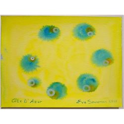 Eve Sonneman, Cote d'Azur Yellow, Watercolor