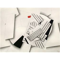 Sophia Vari, Composition 241A, Watercolor and Collage on Paper