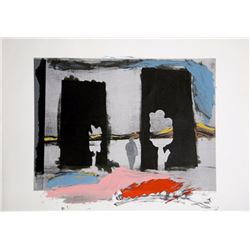 Menashe Kadishman, Grey Figure and Trees, Lithograph