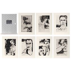 Robert Kushner, Pelleas & Melisande, Portfolio of 7 Drypoint Etchings