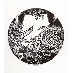 Martin Barooshian, Fire Dance, Intaglio Etching