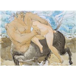 Dimitri Petrov, Mythical Creatures V, Pencil and Watercolor Painting
