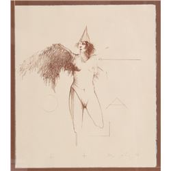 Ramon Santiago, Winged Figure, Lithograph
