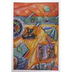 Graham Borough, Beach Design II, Lithograph