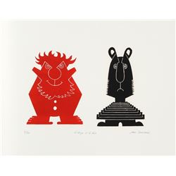 Jean Sariano, Le Rouge et Le Noir, Intaglio Aquatint Etching