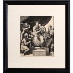 Marco Dente, La Vierge au Poisson d'apres Raphael, Heliogravure