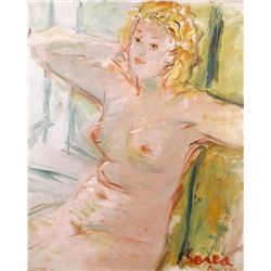 Dimitrie Berea, Parisian Nude, Oil Painting