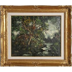 Marcel Bouyeron, Ruisseau a Maisangy Yonne, Oil Painting