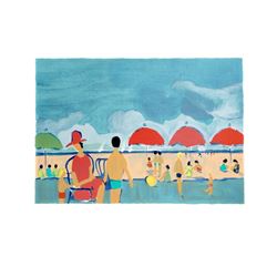 Jaques Potin, La Plage du Dauville, Lithograph