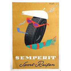 Donald Brun, Semperit, Sport Reifen, Lithograph Poster