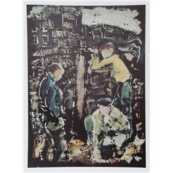 Bogdan Grom, Boys At Play, Lithograph