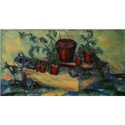 Herman Journer, Potted Plants, Oil Painting