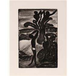 Georges Rouault, Paysage au Palmiers from Le Reincarnations du Pere Ubu, Aquatint
