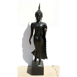 Thai, Lotus, Bronze Sculpture with Patina