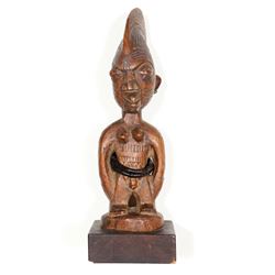 African, Nigerian Yoruba Twin Figure, Carved Wood Sculpture