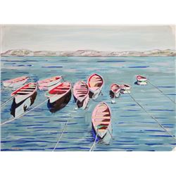 Biagio Civale, Row Boats, Acrylic Painting