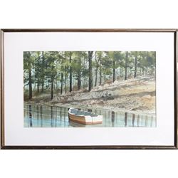 James Feriola, Rowboat, Watercolor Painting