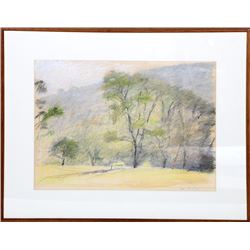 Wolf Kahn, Locust Trees in June, Pastel Drawing