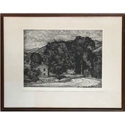 Luigi Lucioni, Route 7, Etching