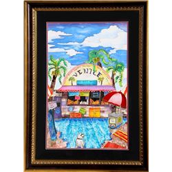 Linnea Pergola, Venice Beach, California, Acrylic Painting on Silk
