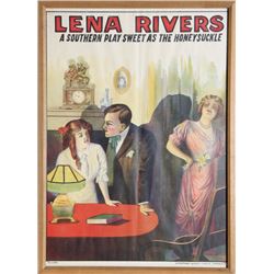 Lena Rivers: A Southern Play as Sweet as the Honeysuckle, Lithograph Poster