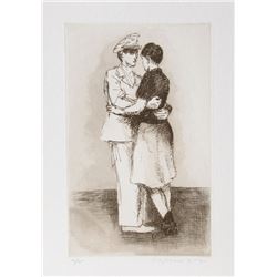 Raphael Soyer, Soldier and Girl I, Etching