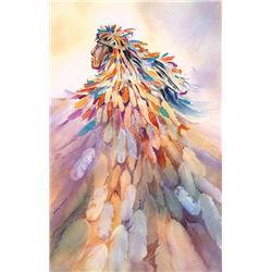 Barbara Segal, Medicine Man, Watercolor Painting