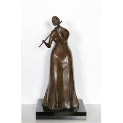 Branko Bahunek, The Flautist, Bronze Sculpture