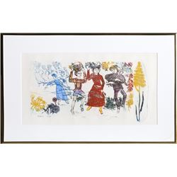 Abraham Yakin, The Harvest, Aquatint Etching