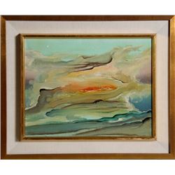 Leonardo Nierman, City on Fire, Oil Painting