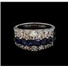 Image 2 : 1.41ctw Sapphire and Diamond Ring - 14KT White Gold
