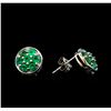 Image 2 : 0.70ctw Emerald Earrings - 14KT White Gold