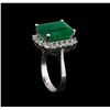 Image 4 : 7.22ct Emerald and Diamond Ring - 14KT White Gold