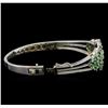 Image 3 : 3.68ctw Tsavorite and Diamond Bracelet - 14KT White Gold