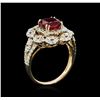 Image 3 : 2.45ct Ruby and Diamond Ring - 14KT Yellow Gold